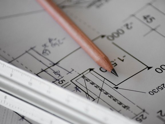 Plan mit Bleistift